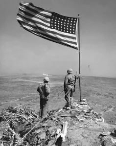 Island Prints: Stars and Stripes wave over the summit of Mt