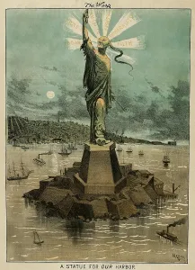 Social Movements Prints: A Statue for OUR Harbor'. 1881 Anti-Chinese cartoon appeared in THE WASP