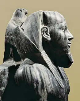 Giza Prints: Statue of Khafre enthroned. 2520 BC