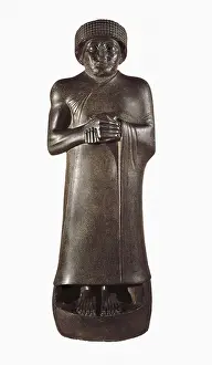 Iraqis Prints: Statue of a King with clasped hands