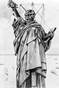 Frederic Prints: Statue of Liberty. Construction of the Statue of Liberty on Bedloe's Island