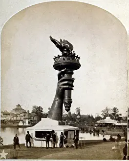 Torch Prints: Statue of Liberty. The torch and part of the arm of the Statue of Liberty