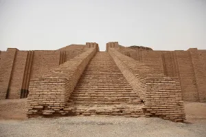 Iraq Prints: Steps of the Ziggurat of Ur built by the Neo-Sumerians built in the reign of King Nabonidus 556-539 BC on the rubble of