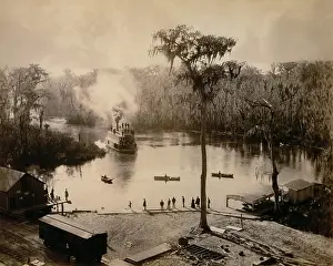 Boats Prints: Stern-Wheeler arriving at Silver Springs