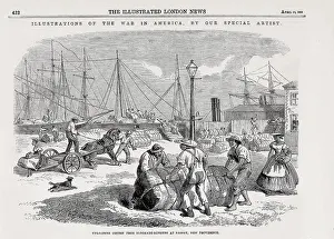 Port Prints: Stevedores unloading cotton from blockade runners