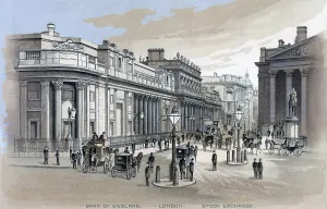 Stock Market Prints: Stock Exchange in London, UK, 1886