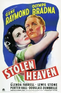 Raymond Prints: STOLEN HEAVEN, poster art, l-r: Olympe Bradna, Gene Raymond, 1938