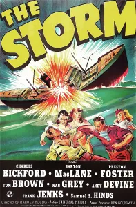 Ship Prints: THE STORM, US poster art, fighting from left: Charles Bickford, Tom Brown, 1938