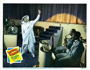 African American Prints: STORMY WEATHER, US lobbycard, Cab Calloway (white suit), 1943