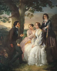 Gesturing Prints: The Story (Severino Bonora Talking with Three Ladies in Pillnitz)