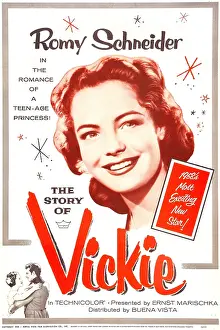 Romy Prints: THE STORY OF VICKIE, (aka MADCHENJAHRE EINER KONIGIN), US poster art, Romy Schneider, 1954