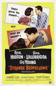 Arguing Prints: STRANGE BEDFELLOWS, US poster, top and bottom from left: Gina Lollobrigida