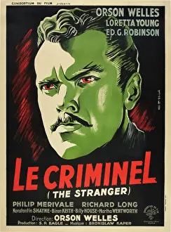 Orson Prints: THE STRANGER, (aka LE CRIMINEL), Orson Welles on French poster art, 1946