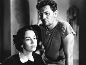 T Shirt Prints: WE WERE STRANGERS, from left, Jennifer Jones, John Garfield, 1949