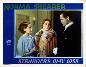 Fur Collar Prints: STRANGERS MAY KISS, from left, Norma Shearer, Irene Rich, Robert Montgomery, 1931
