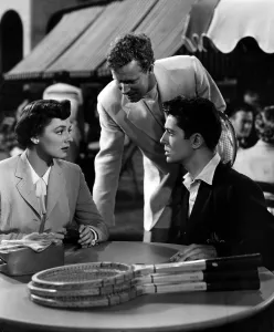 Tennis Racquet Prints: STRANGERS ON A TRAIN, Ruth Roman, Farley Granger, 1951
