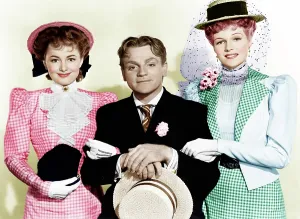 THE STRAWBERRY BLONDE, from left: Olivia De Havilland, James Cagney, Rita Hayworth, 1941