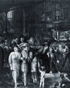 Painters Prints: THE STREEET, 1917, a lithograph by realist American artist