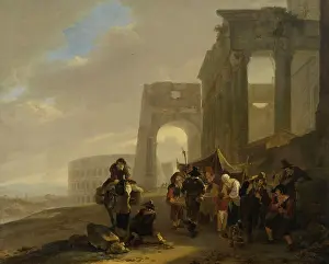 1640s Prints: Street Scene Placed among Roman Ruins