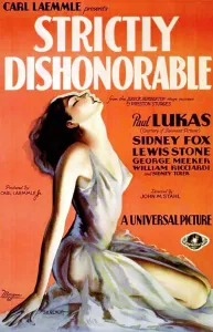 Sexual Prints: STRICTLY DISHONORABLE, Sidney Fox on US poster art, 1931