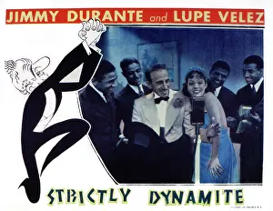 Jimmy Prints: STRICTLY DYNAMITE, lobbycard, from left: Jimmy Durante