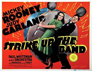 Judy Prints: STRIKE UP THE BAND, US lobbycard, from left: Judy Garland, Mickey Rooney, 1940