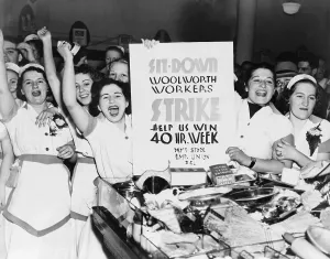 Retail Prints: Striking women employees of Woolworth's demand a 40 hour work week in New York City
