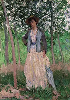 Umbrella Prints: The Stroller (Suzanne Hoschede) by Claude Monet