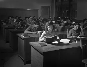 New England Prints: Students in a business class in New Bedford, Massachusetts, April 1942. (BSLOC_2013_8_93)