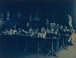 Washington D Prints: Students in a drawing class, Western High School