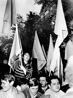 Political Crisis Prints: Students protest a government order banning Daniel Cohn-Bendit from France
