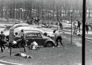 Riot Prints: Students running away from the firing at Kent State