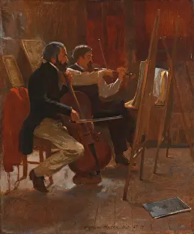 Winslow Prints: THE STUDIO, by Winslow Homer, 1867, American painting, oil on canvas