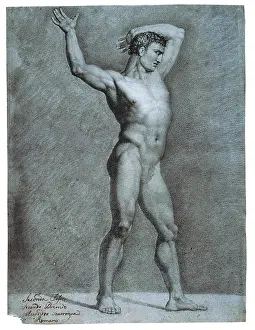 Study Prints: Study for a Male Nude, by Alessandro Scarrozza
