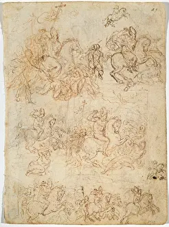Motion Prints: Study for St Ambrose on Horseback Chasing the Arians