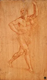 Semi Dress Prints: Study for St Christopher, by Cesare da Sesto