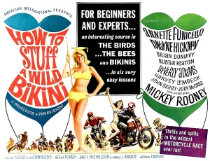 Motorcycle Prints: HOW TO STUFF A WILD BIKINI, half-sheet poster, 1965