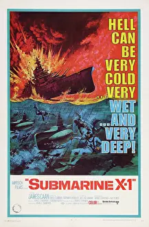 1960s Poster Art Prints: SUBMARINE X-1, US poster art, 1968