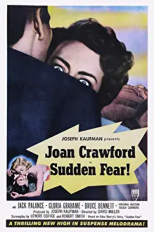 Eyes Prints: SUDDEN FEAR, US poster art, clockwise from top left: Jack Palance
