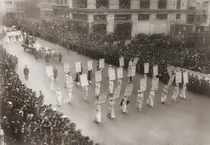 Votes For Women Prints: Suffragists marching, probably in New York City in 1913