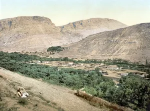 Holy Land Prints: Suk-Wady-Barada, Holy Land, Jordan, photochrom, circa 1890-1900