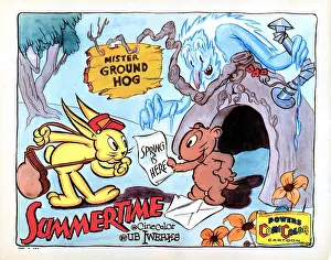 Spring Prints: SUMMERTIME, lobbycard for UB Iwerks cartoon, 1935