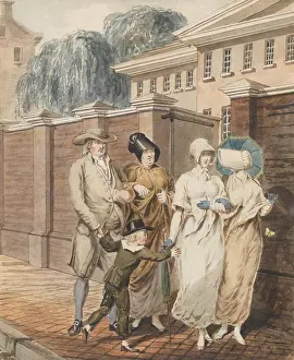 Parents Prints: Sunday Morning in front of the Arch Street Meeting House, by John Lewis Krimmel, 1811-13