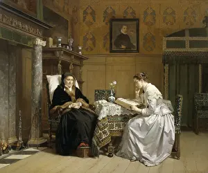 Fabrics Prints: Sunday Morning, by Hendrik Jacobus Scholten, c. 1865-68, Dutch, oil paint on panel