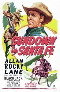 Allan Prints: SUNDOWN IN SANTA FE, US poster art, Allan Lane, 1948