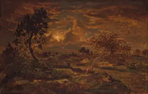 Path Prints: SUNSET NEAR ARBONNE, by Theodore Rousseau