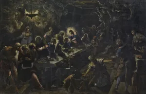 Food And Drink Prints: The Last Supper, by Jacopo Robusti known as Tintoretto