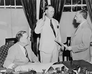 Knox Prints: Supreme Court Justice Felix Frankfurter administers oath of office to Secretary of Navy
