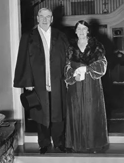 Evening Dress Prints: Supreme Court Justice and Mrs. Harlan Stone arrive for White House Annual Judicial Dinner