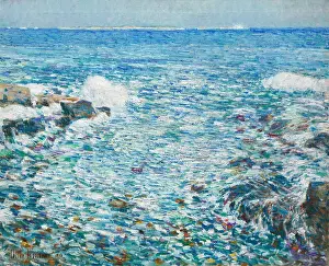 Coast Prints: SURF, ISLES OF SHOALS, by Childe Hassam, 1913, American painting, oil on canvas